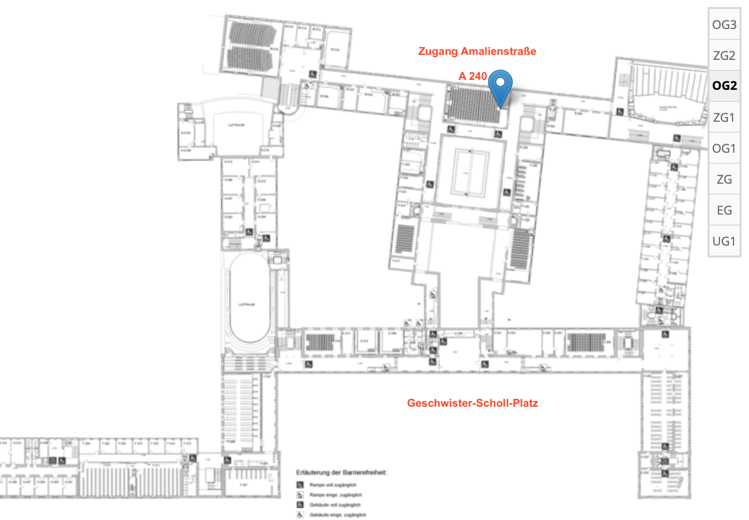 Raumplan Hörsaal A240